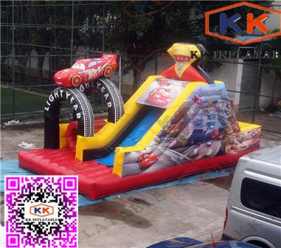 China Giant Racing Car Obstacle Course Water Slide For Event Rent for sale