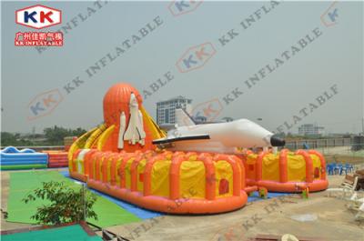 China Funny Plane Inflatable Obstacle Courses For Rental Business / Play for sale