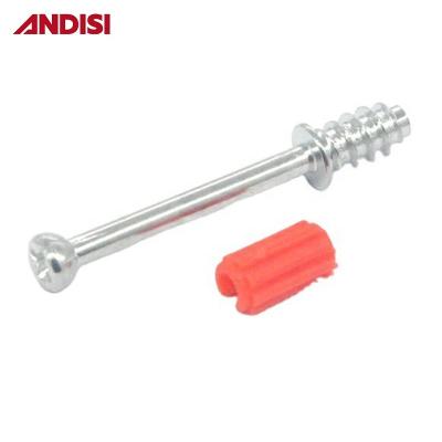 China Modern Furniture Cam Lock Fasteners Fitting Finger Pin Plastic Sleeve Rod Steel Screw Bolts for sale