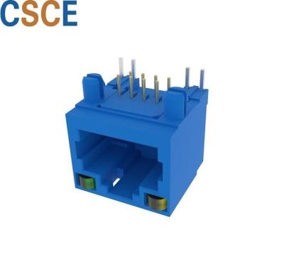 China Unshielded Single Left PCB Ethernet RJ45 Connector , RJ45 8P8C Connector Various Color for sale