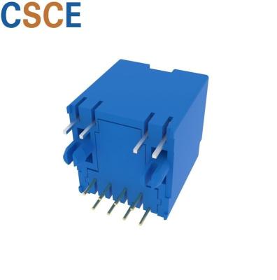 China PCB 100Base - T RJ45 Modular Jack / Ethernet Jack 1 Port 180 Degree Housing PBT Hardware for sale