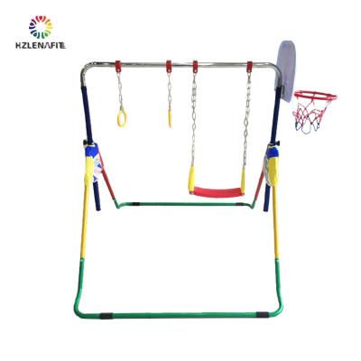 China Universal Adjustable Children's Training Horizontal Bar With Swing Basketball Hoop Home Fitness for sale