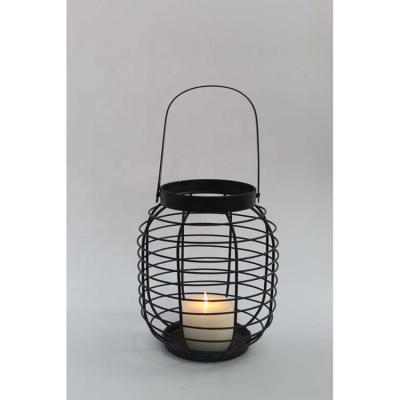 China Wholesale Black Home Decor Metal Lantern Candle Holder for Home and Bars for sale