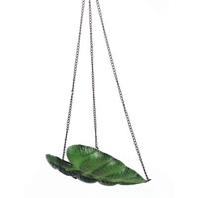 China Leaf Shape Hanging Garden Decorative Birdbath Metal Bird Feeder Sustainable for sale