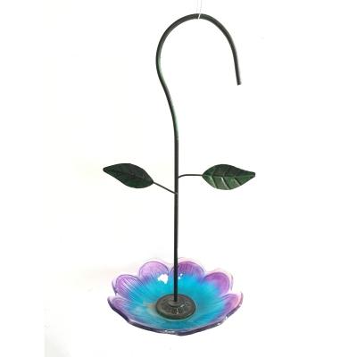 China Sustainable Decorative Outdoor Wholesale Bird Feeder Hanging Glass Ornament Garden Bird Feeder for sale