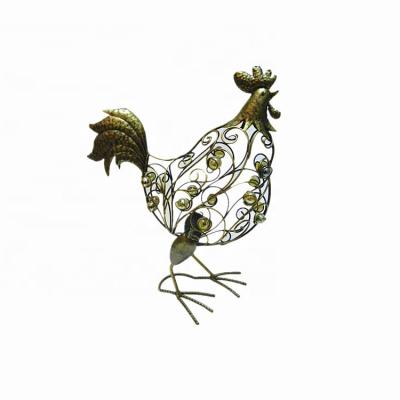 China Europe With Glass Ball Decor Metal Small Chicken Hen Garden Decoration Wire Animals for sale