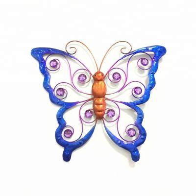 China Handmade Decorative Wall Hanging Art Crafts Artificial Metal Butterfly for sale