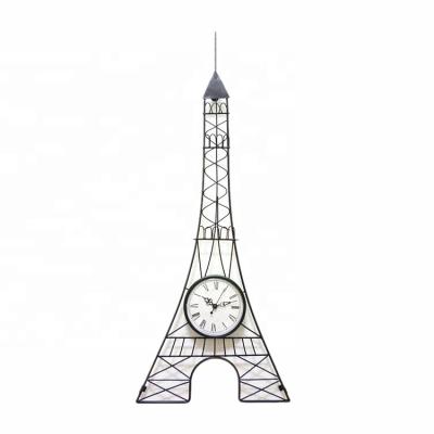 China Europe Metal Eiffel Tower Wall Clock For Sale for sale