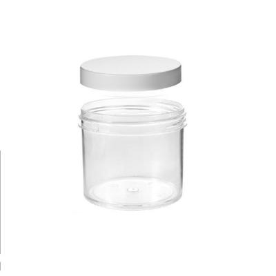 China Stocked Plastic Mud Glue Sealant Clear Mud Container / Storage Jars With White Lids For DIY Mud for sale