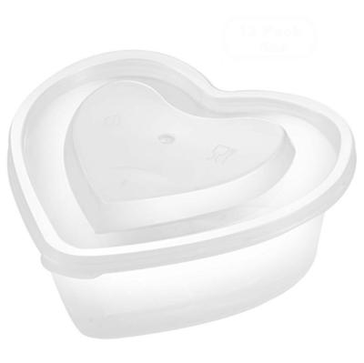 China Stocked Plastic Mud Container Clear Mud Glue Sealant 5 Ounce Heart Containers With Lids for sale