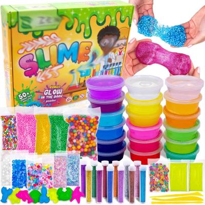 China Foam Beads DIY Mud Kit For Girls Boys - Ultimate Glow In The Dark Glitter Mud Making Kit for sale