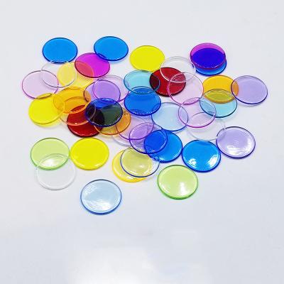 China Transparent Bingo Gambling Game 19x2mm Chips Plastic Bingo Chips for sale