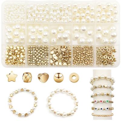 China Plastic 720 Pcs Bead Handmade DIY Plastic Beads Beaded Bracelet Earring And Necklace Set for sale