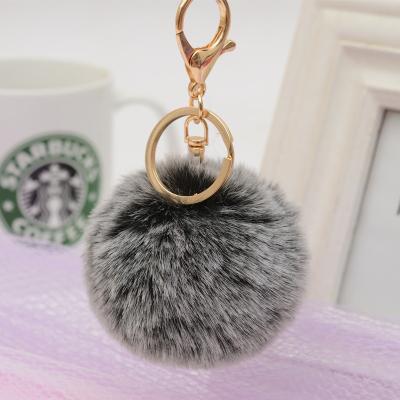 China 10cm Fluffy and Cute Fluffy and Cute Faux or Pompom Ball Faux Fur Keychain for sale