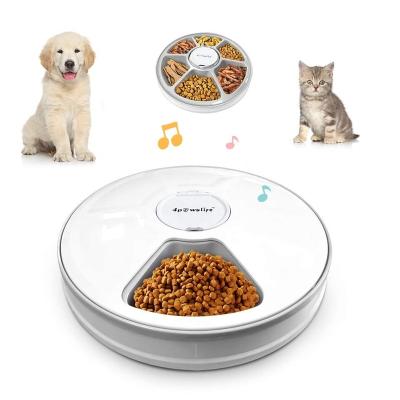 China Wholesale 6 Timer Automatic Meal Automatic Pet Feeder Cat Dog Food Dispenser Slow Electric Feeder Dog Bowl for sale