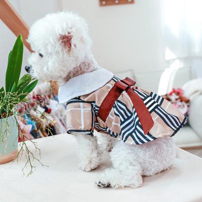 China Soft Hot Stocked Cat Dog Skirt Pet Clothes Spring Bow Breathable Sale And Summer Pet Clothes for sale