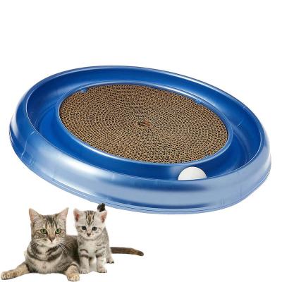 China New Design Stocked Cat Scratching Board With Ball Scratcher Interactive Cat Toys Pet Cat Toys for sale