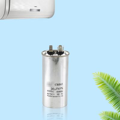 China High Temperature Withstand 450v 20uf Air Conditioning Air Conditioner Motor Run Capacitor CBB65 for sale