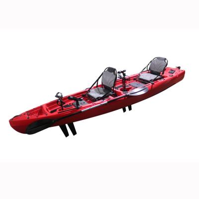 China Modern Design PE(HDPE or LLDPE) Water Sports Ocean Fishing Kayak Double Sit Spinning Molding Boat Spin Kayak for sale