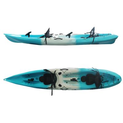 中国 Hot sale 12' PE (HDPE or LLDPE) plastic tandem fishing kayak imported material kayak with paddle 販売のため