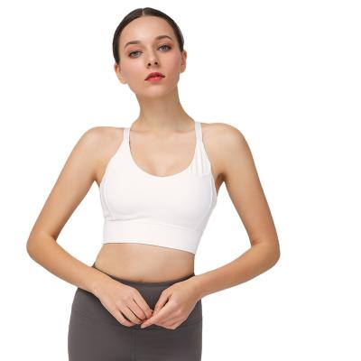 China 2021 New Delivery Women Fitness Sports Bra Yoga Workout Bra High Impact Breathable Gym Crop Top Soft Padded Camisole Racerback Bra Women for sale