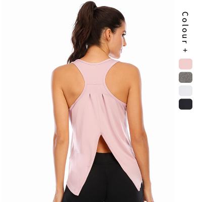 China Logo Factory Supply Gym Bodybuilding Workout Yoga Tank Tops Slim Fit Women Quick-Drying Sports Fitness Summer Breathable Custom Running Vest for sale