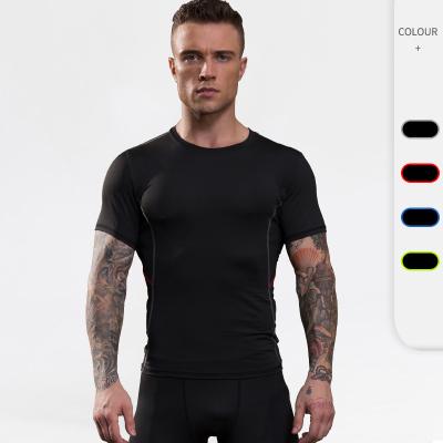 China 2021 New Customized Wholesale Breathable Athletic Running Sports Wear Quick-Drying Compression Fitness Gym Men's Breathable T-Shirt for sale