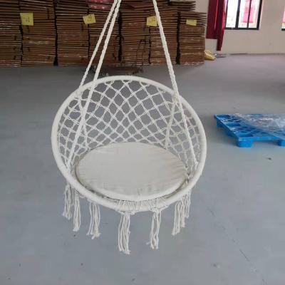 China EUROPEAN Hammock Chair Macrame Swing With Hanging Cushion Cotton Rope Macrame Hammock Swing for sale