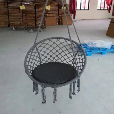 China EUROPEAN Hammock Chair Macrame Swing With Hanging Cushion Cotton Rope Macrame Hammock Swing for sale