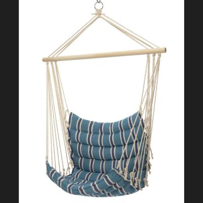 China Outdoor& Modern Macrame Swing Rainbow Stripe Hammock Indoor Handmade Hammock Chair for sale