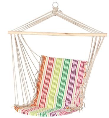 China Good Quality Modern Outdoor Quilted Colorful Portable Hammock Swing Cheap Chair With Wooden Bar for sale