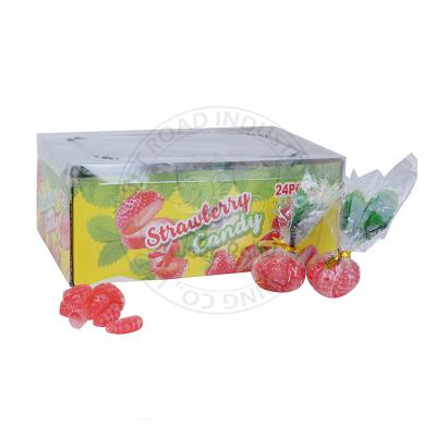 China Normal Natural Strawberry, Orange Shaped Fruit Sugar Candy Gummy Coated for sale