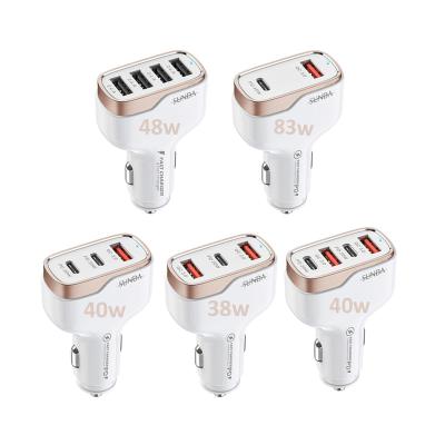 China Private mold series USB car charger with aluminum case for iPhone qualcomm car charger 18w 20w 38w 40w 48w 83w 65w usb car charger manufacturer for sale