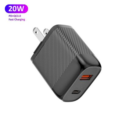 China Wholesale Super Fast Charging QC 3.0 Usb C PD Wall Charger Mini Dual Port Usb Type C 20w Mobile Phone PD 20w Charging Wall Charger SUNDA for sale