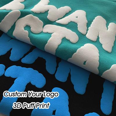 China Custom OEM 3D Cotton Anti-shrink Foam Mens 100% Logo Tee Heavy Weight Clothing Brand Printed T-shirt Screen Printing Blast T-shirt for sale