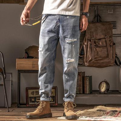 China Hot Sale Wholesale Cheap QUICK DRY Loose Denim Jean Pants For Men Stretch Fashion Ripped Loose Cargo Mens Jeans for sale