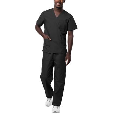 China Eco-Friendly Scrubs Medical Uniform Women and Man  Top and Pants Classic V-Neck Top & Drawstring Pants Scrub Set for sale