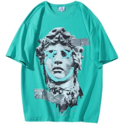 China Anti-wrinkle high street custom printed short sleeve t-shirt for male original style couple for sale