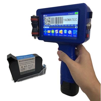 China YAOMATEC Advertising Company Wholesale 12.7mm Hand Qr Code, Barcode Ink Jet Printer 24 Languages ​​Expiration Date Handheld Inkjet Printer for sale