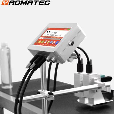 China Advertising Company YAOMATEC 12.7MM 2 Heads Data Variable Due Date Logo Code Printing Machine Batch Code Thermal Inkjet TIJ Line Printer for sale