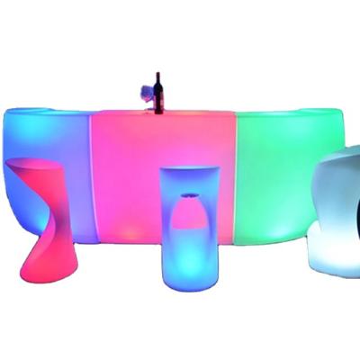 China With hole in the middle to fill wine bottle or flower event bar nightclub modern design LED plastic bar counter for sale