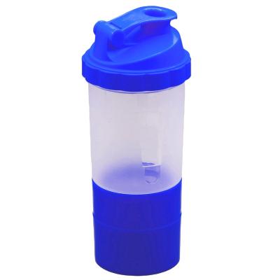 China Sustainable Plastic PP Sports Protein Shake Bottle With 2 Compartments for sale