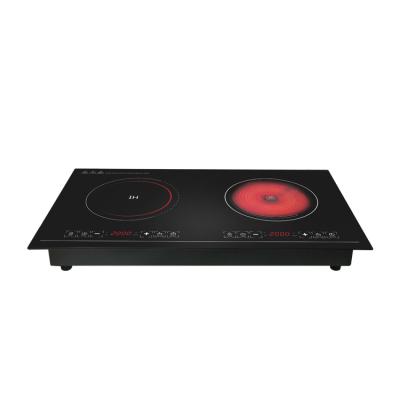 China Eco-friendly Ceramic Built-in Double 2 Burners Halogen Infrared Induction Cooker for sale