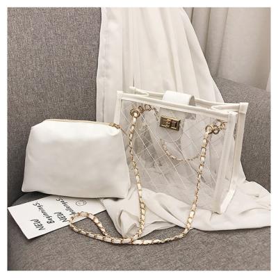 China High quality fashion durable clear women and waterproof transparent PVCcross body handbags women purses for sale