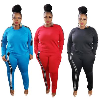 China YX27564 2020 hot sale plus size women's clothing fashionable solid drop QUICK DRY plus size 2 piece sets for sale