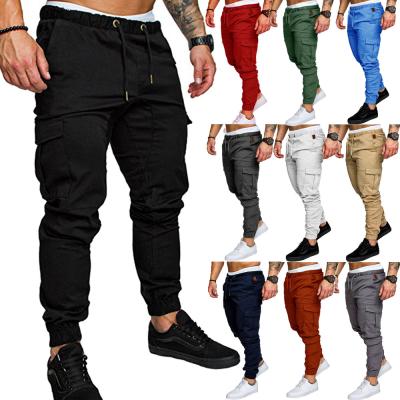 China Custom men's fashion anti-pilling elastic waist plus size men's cargo track pants men's trousers and slacks for sale