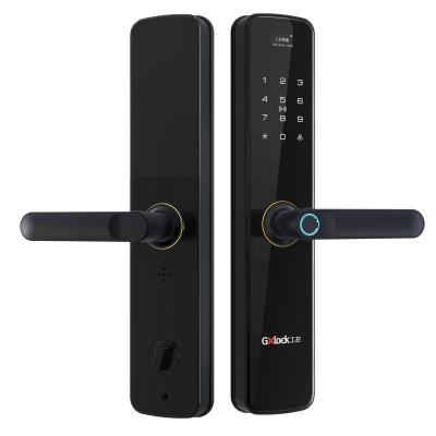 China Home Outdoor Locks Home Security Door Password Lock Fingerprint Good Quality Cheap Smart Biometric Door Lock Black for sale