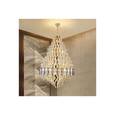 China Traditional Modern High Quality Living Room Stainless Steel Lamp Indoor Titanium Crystal Chandelier for sale