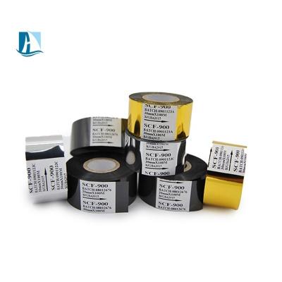 China Hot Stamp Ribbon Black Gold Hot Stamping Foil SCF900 LC1 FC2 FC3 Date Printing Hot Coding Foil for sale