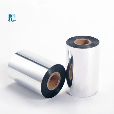 China 24mm PET Silver Hot Stamping Ribbon LC1 50mm*100m for Printing Date and Packaging Film for sale